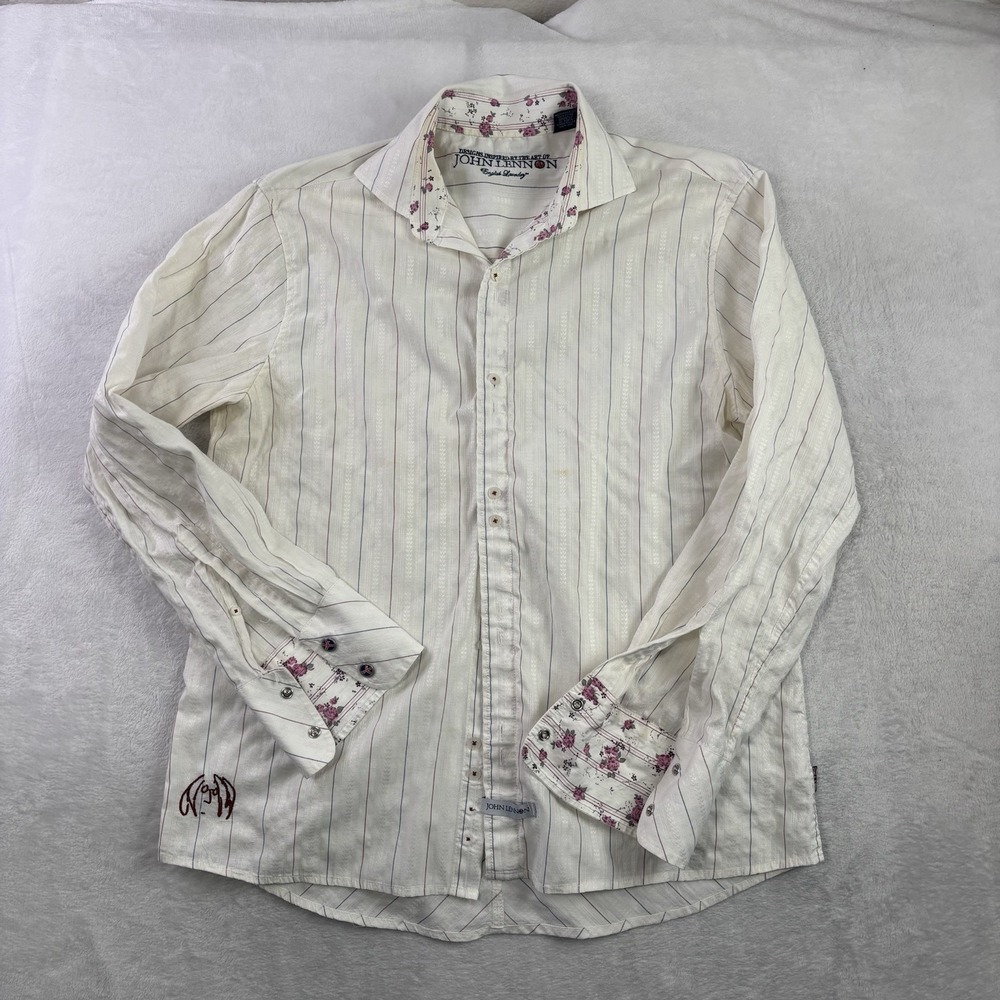 John Lennon English Laundry Button Up Collared Long Sleeve Shirt Men's XL